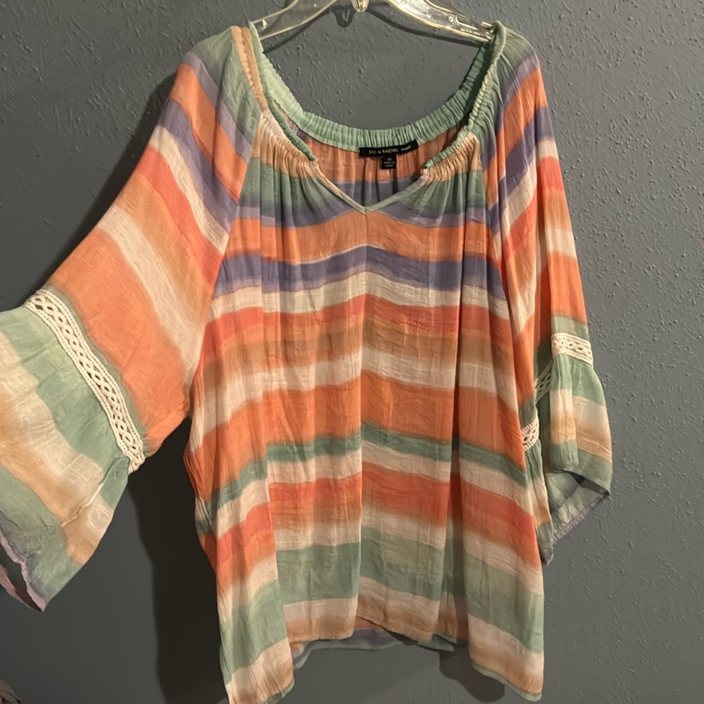 Multicolored plus size blouse